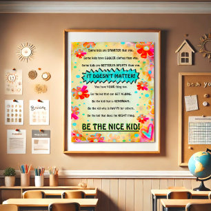 Seien Sie die Schönheit des kid floral Klassenzimm Poster