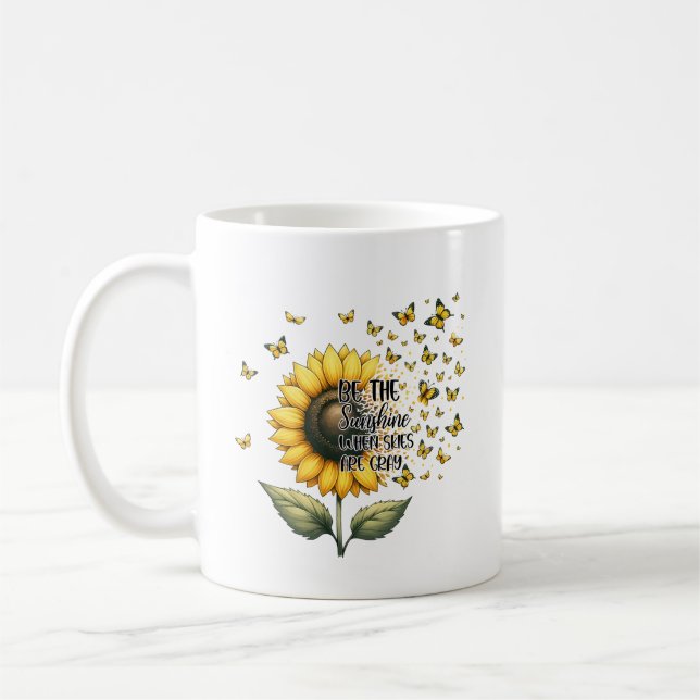 Seien Sie die Sonnenblume Personalisiert Kaffeetasse (Links)