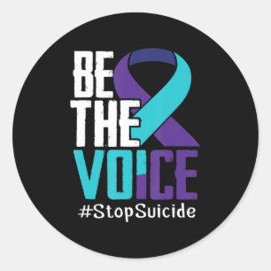 Seien Sie die Stimme, um Selbstmord zu stoppen Bew Runder Aufkleber