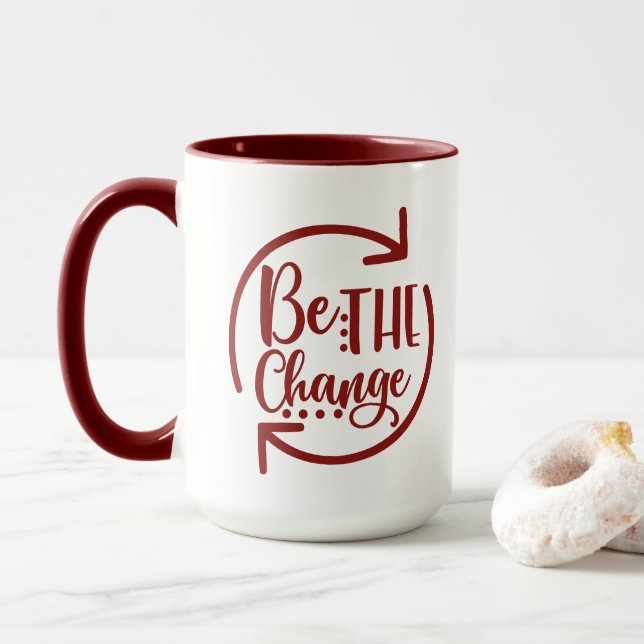 Seien Sie die Veränderung Inspiration Tasse (Mit Donut)
