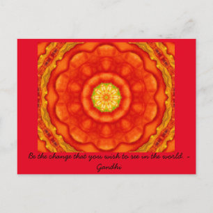 Seien Sie die Veränderung Zitat Gandhi inspirieren Postkarte