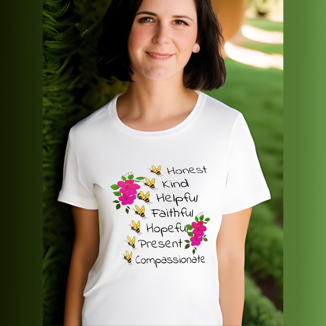 Seien Sie ehrlich, freundlich, treu, mitfühlend T-Shirt (Von Creator hochgeladen)