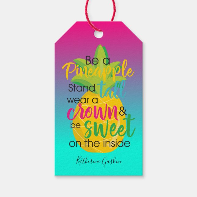 Seien Sie ein Ananas schönes Zitat danke Geschenkanhänger (Vorderseite)