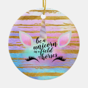 Seien Sie ein Einhorn auf einem Pferdefeld Persona Keramik Ornament