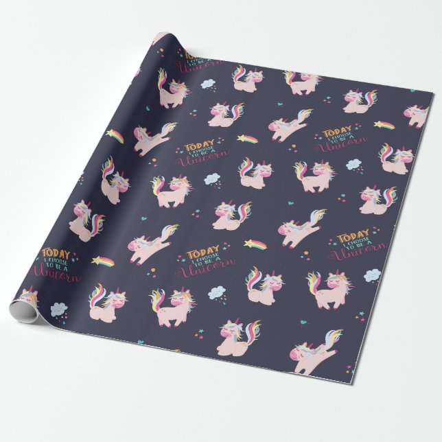 Seien Sie ein Einhorn Regenbogenfarbe mit Sternen  Geschenkpapier (Ungerollt)