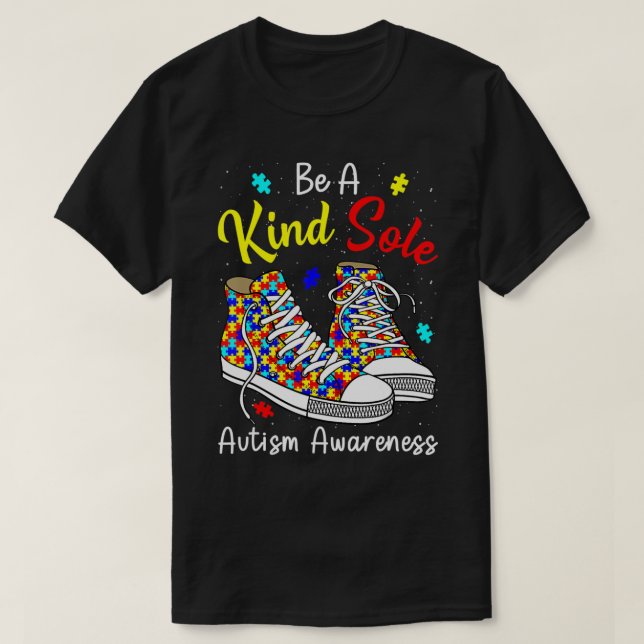 Seien Sie ein freundlicher, einsamer Autismus Bewu T-Shirt (Design vorne)