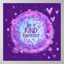 Seien Sie ein gesunder menschlicher Zitat, Lila In Poster