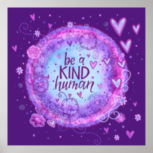 Seien Sie ein gesunder menschlicher Zitat, Lila In Poster