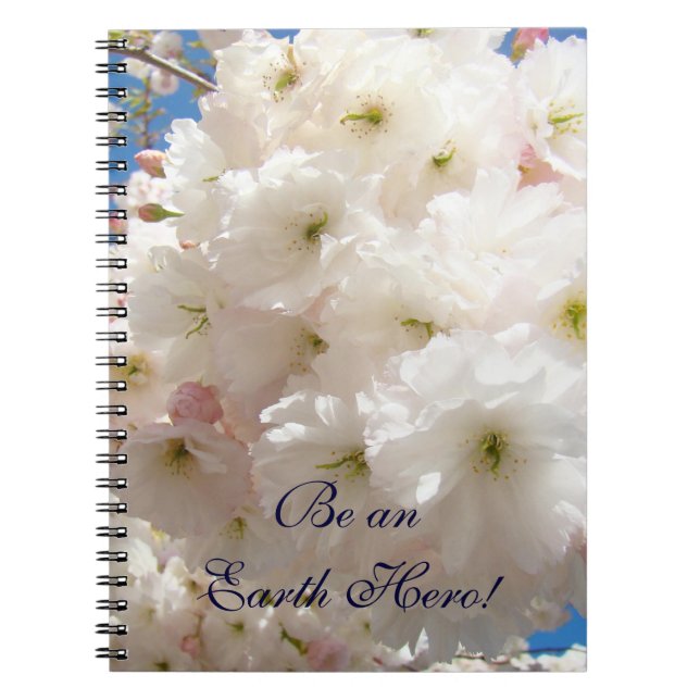 Seien Sie ein Held der Erde! Notebook Rosa weiße B Notizblock (Vorderseite)
