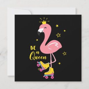 Seien Sie ein Queen Pink Flamingo Skate Roller Wom Einladung