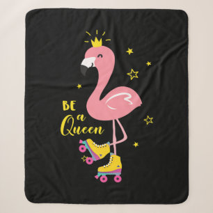 Seien Sie ein Queen Pink Flamingo Skate Roller Wom Sherpadecke