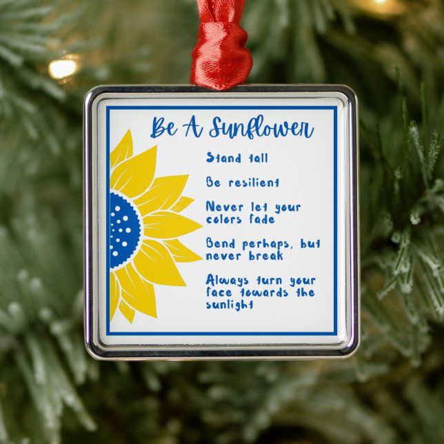 Seien Sie ein Sonnenblumenwort Kunst, Kultur und K Ornament Aus Metall (Baum)