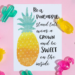 Seien Sie eine Ananas Inspirational Watercolor Typ Postkarte