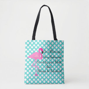 Seien Sie eine Flamingo-Polka-Punkt-Tasche