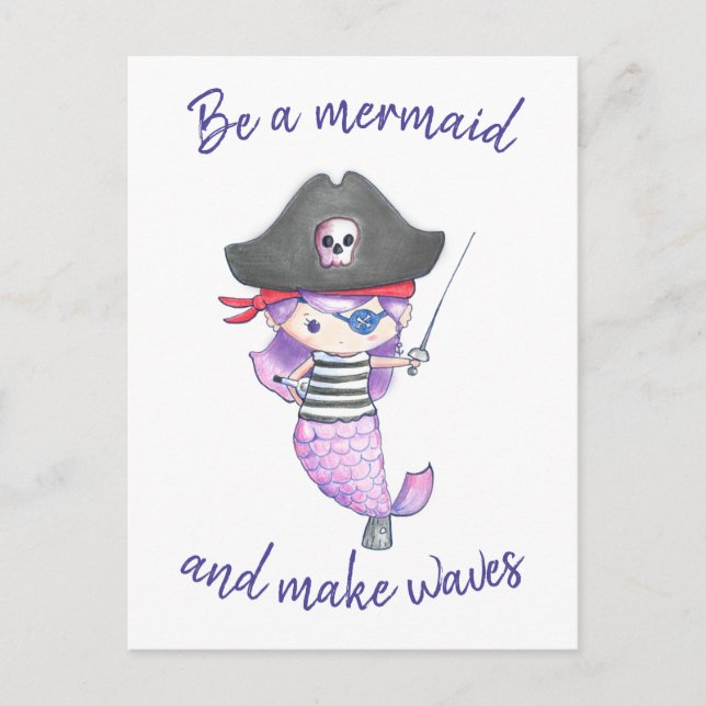Seien Sie eine Meerjungfrau und machen Sie Ankündigungspostkarte (Vorderseite)