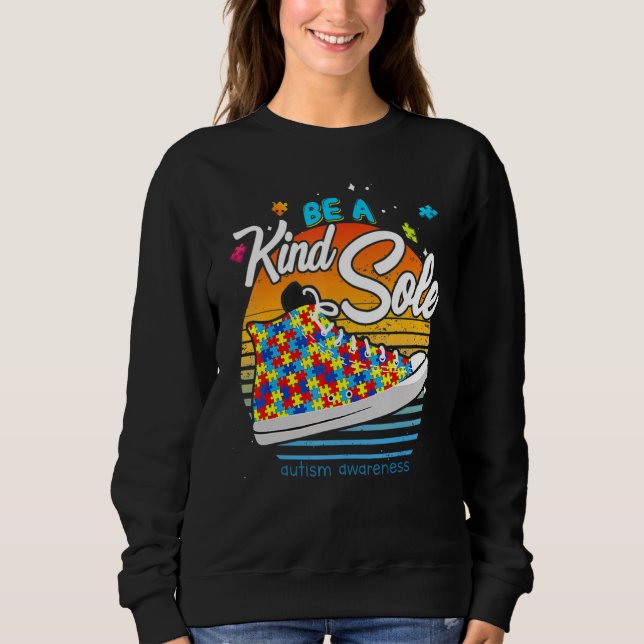 Seien Sie eine nette Einzel Autismus Bewusstsein V Sweatshirt (Vorderseite)