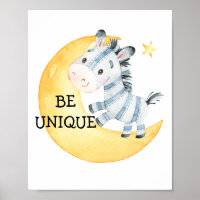 Seien Sie einzigartig Zebra Quote Kinderzimmer Pri