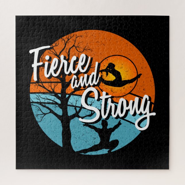 Seien Sie fest, seien Sie starke Frauengymnastik Puzzle (Vertikal)