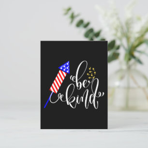 Seien Sie freundlich 4. Juli Unabhängigkeitstag US Postkarte