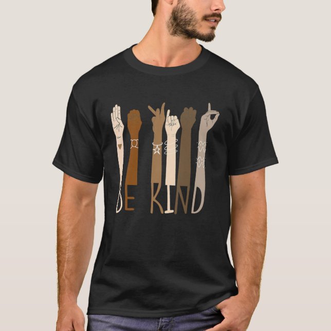 Seien Sie freundlich beim Diversity Equality Dark  T-Shirt (Vorderseite)