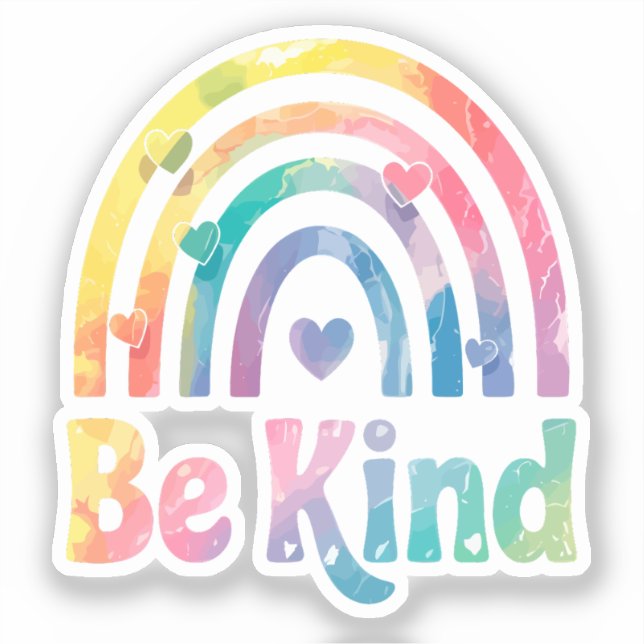 Seien Sie freundlich farbenfroher Regenbogen - ins Aufkleber (Vorderseite)