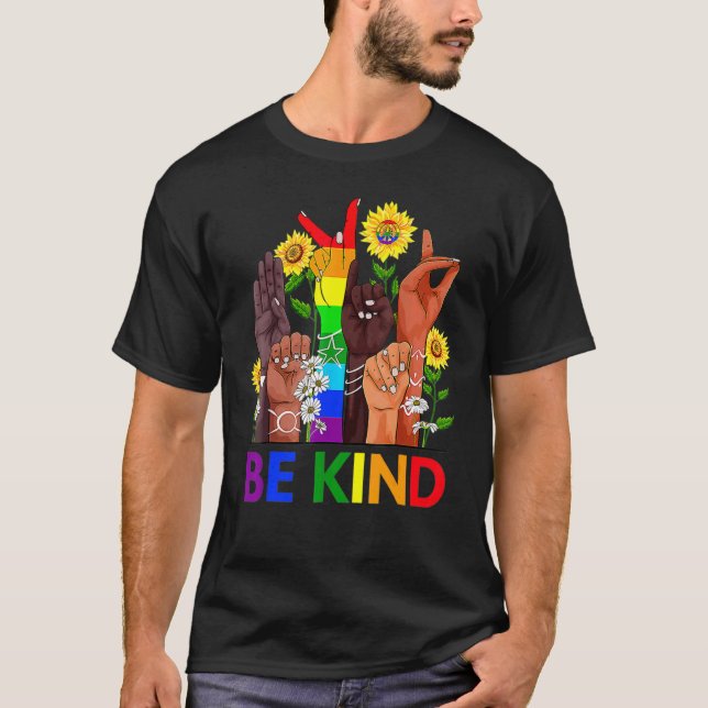 Seien Sie freundlich Lgbt Human Equality Rights Lg T-Shirt (Vorderseite)