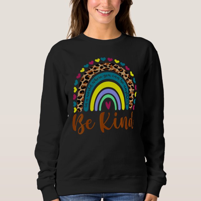 Seien Sie freundlich Niedlich Grafik Boho Leopard  Sweatshirt (Vorderseite)