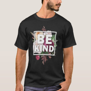 Seien Sie freundlich Niedliche Blumenfriedenszeich T-Shirt
