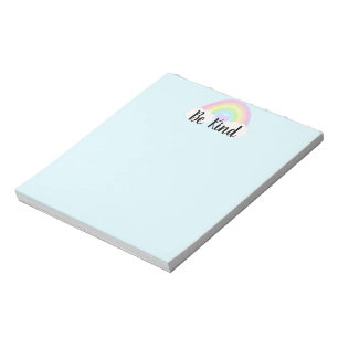 Seien Sie freundlich Pastell Watercolor Rainbow Notizblock