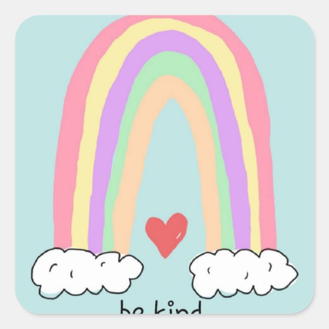 Seien Sie freundlich Quadratischer Aufkleber (Vorderseite)