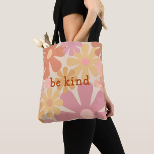 Seien Sie freundlich Retro floral Motivierend Typo