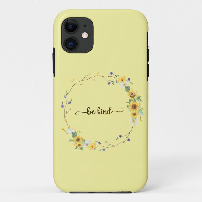 Seien Sie freundlich, Sonnenblumen, botanischer Kr Case-Mate iPhone Hülle (Rückseite)