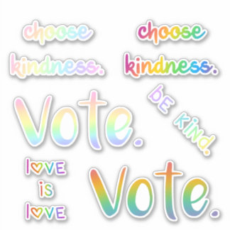 Seien Sie freundlich, wählen Sie, Liebe, Regenboge Aufkleber