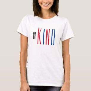 Seien Sie freundlich Zitat Red White Blue Damen Mo T-Shirt