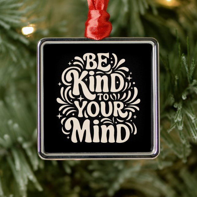 Seien Sie freundlich, Zitate 80er groovy Retro sch Ornament Aus Metall (Baum)