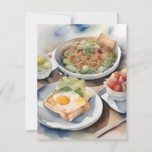 Seien Sie freundlich zu den Lebensmittelservern Mo Feiertagskarte