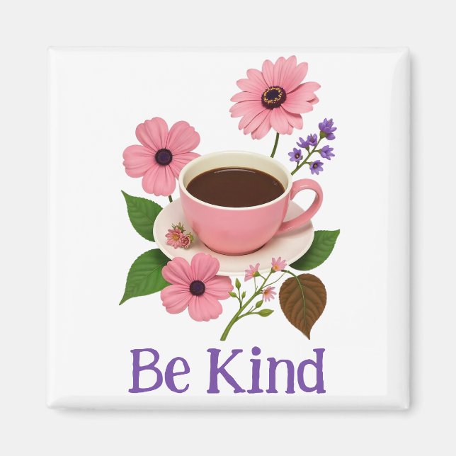 Seien Sie freundlicher Blumenmagnet Magnet (Vorne)