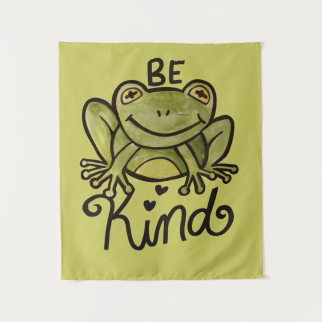 Seien Sie freundlicher Frosch Wandteppich (Vorderseite)
