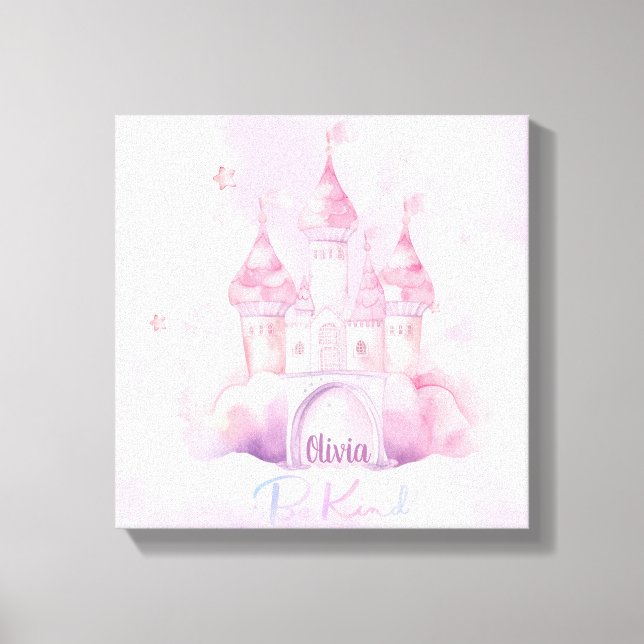 Seien Sie freundlicher Palast auf der rosa Cloud b Leinwanddruck (Vorderseite)