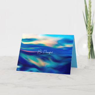 Seien Sie Friedlich Beautiful Blue Abstrakt Art v2 Feiertagskarte
