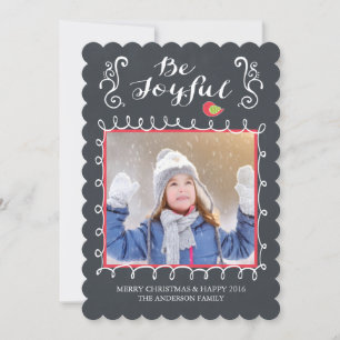 Seien Sie froh Chalkboard Weihnachtsfotokarte Feiertagskarte