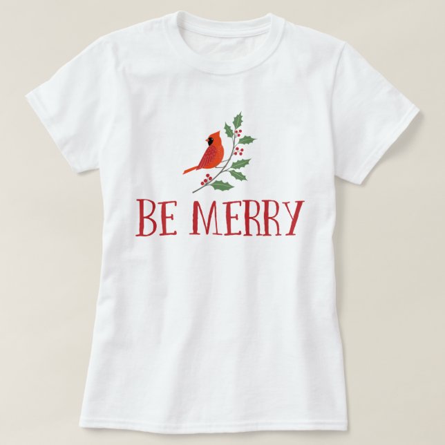 Seien Sie frohe Kardinals-Weihnachten T-Shirt (Design vorne)