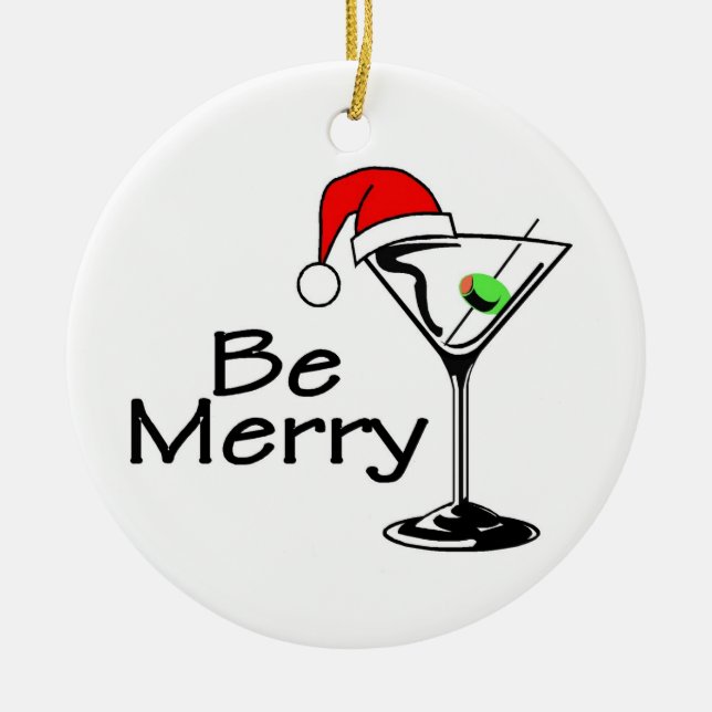 Seien Sie frohe Weihnachten Martini Keramik Ornament (Vorne)