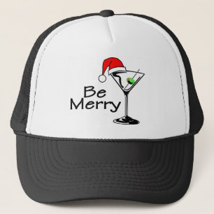 Seien Sie frohe Weihnachten Martini Truckerkappe