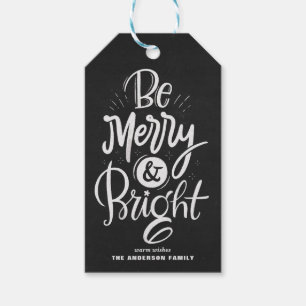 Seien Sie fröhlich und hellbraun Weihnachten Geschenkanhänger