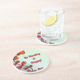 Seien Sie gesund und glücklich Sky Sandstone Unter Getränkeuntersetzer