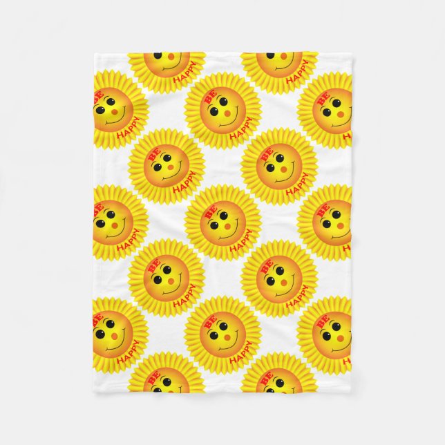 Seien Sie glücklich Fleecedecke (Vorderseite)