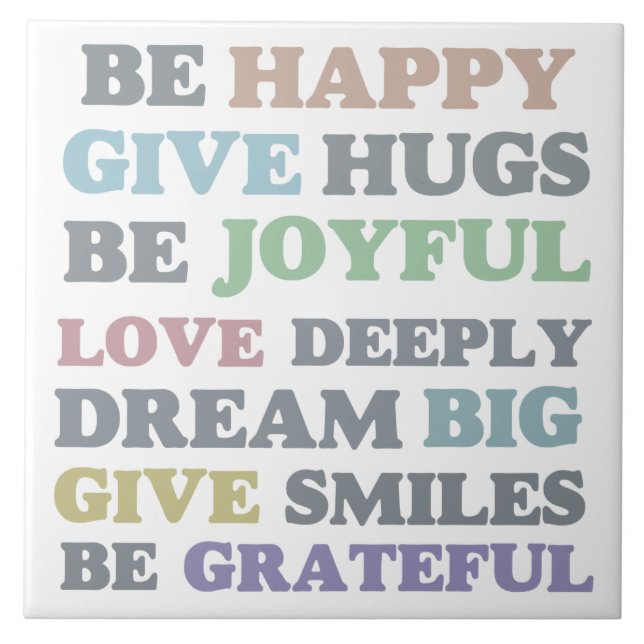 Seien Sie glücklich Fliese (Vorderseite)