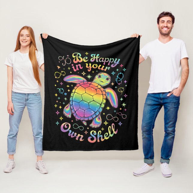 Seien Sie glücklich in Ihrer eigenen Muschel Rainb Fleecedecke (Beispiel)