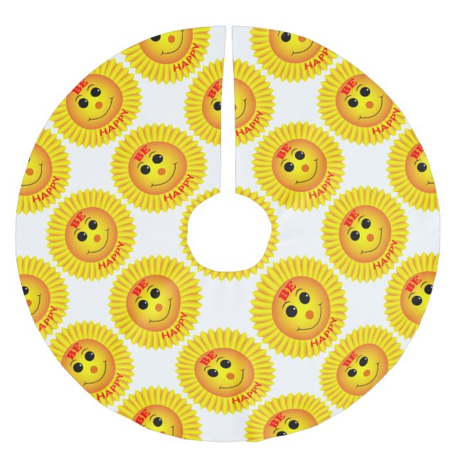 Seien Sie glücklich Polyester Weihnachtsbaumdecke (Vorderseite)